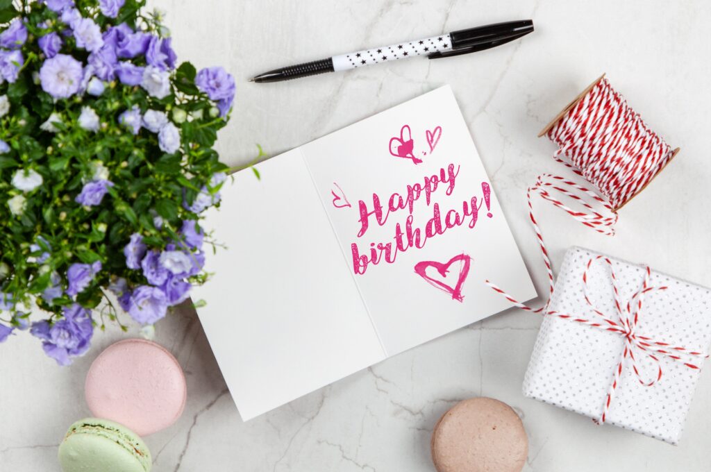 birthday card on table