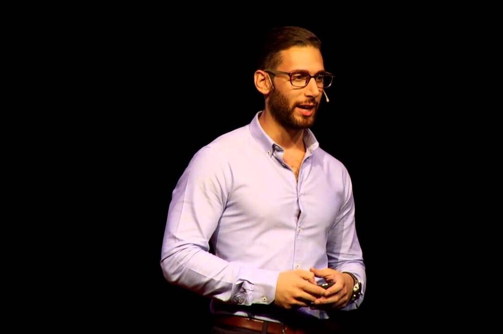 jonathan levi while he holds his ted talk