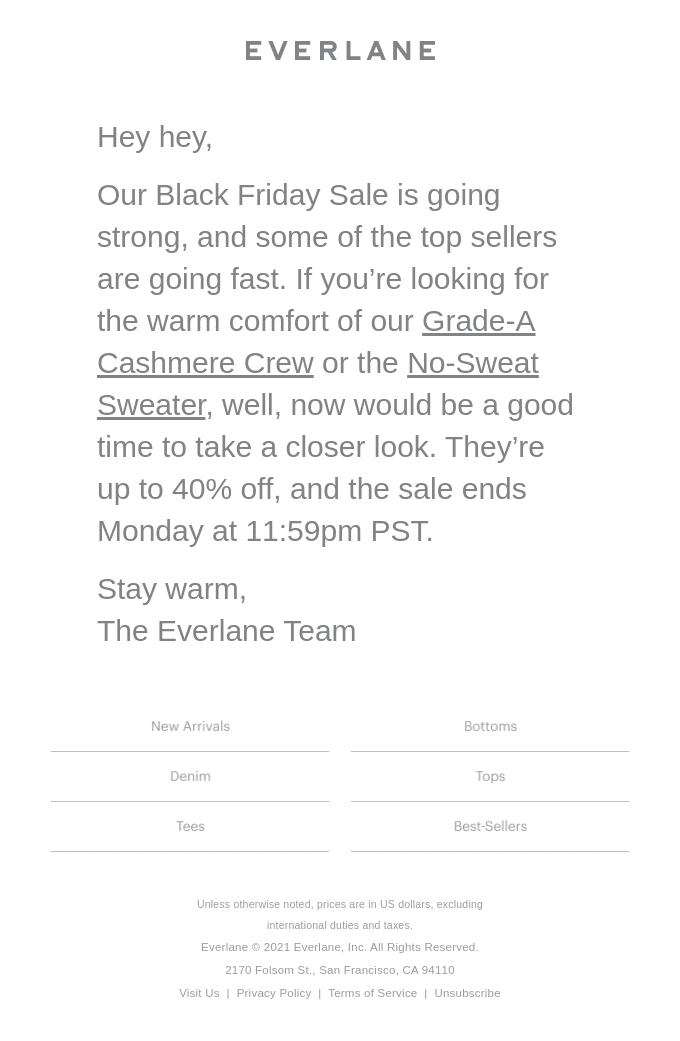 visual-oriented email template