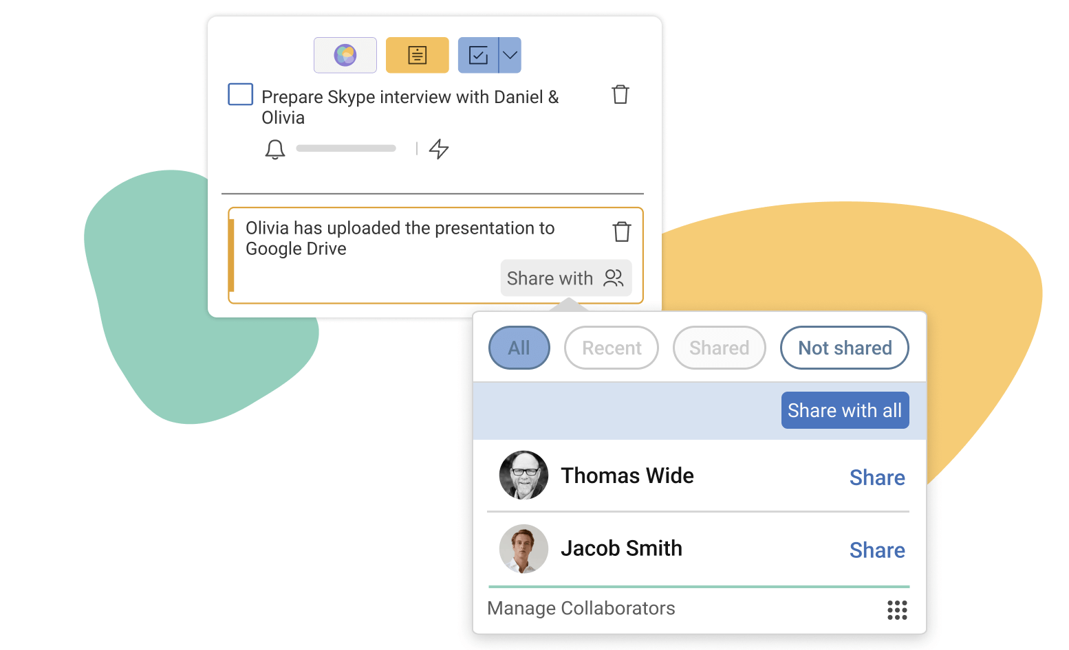 Mailbutler Notes and Tasks collaboration