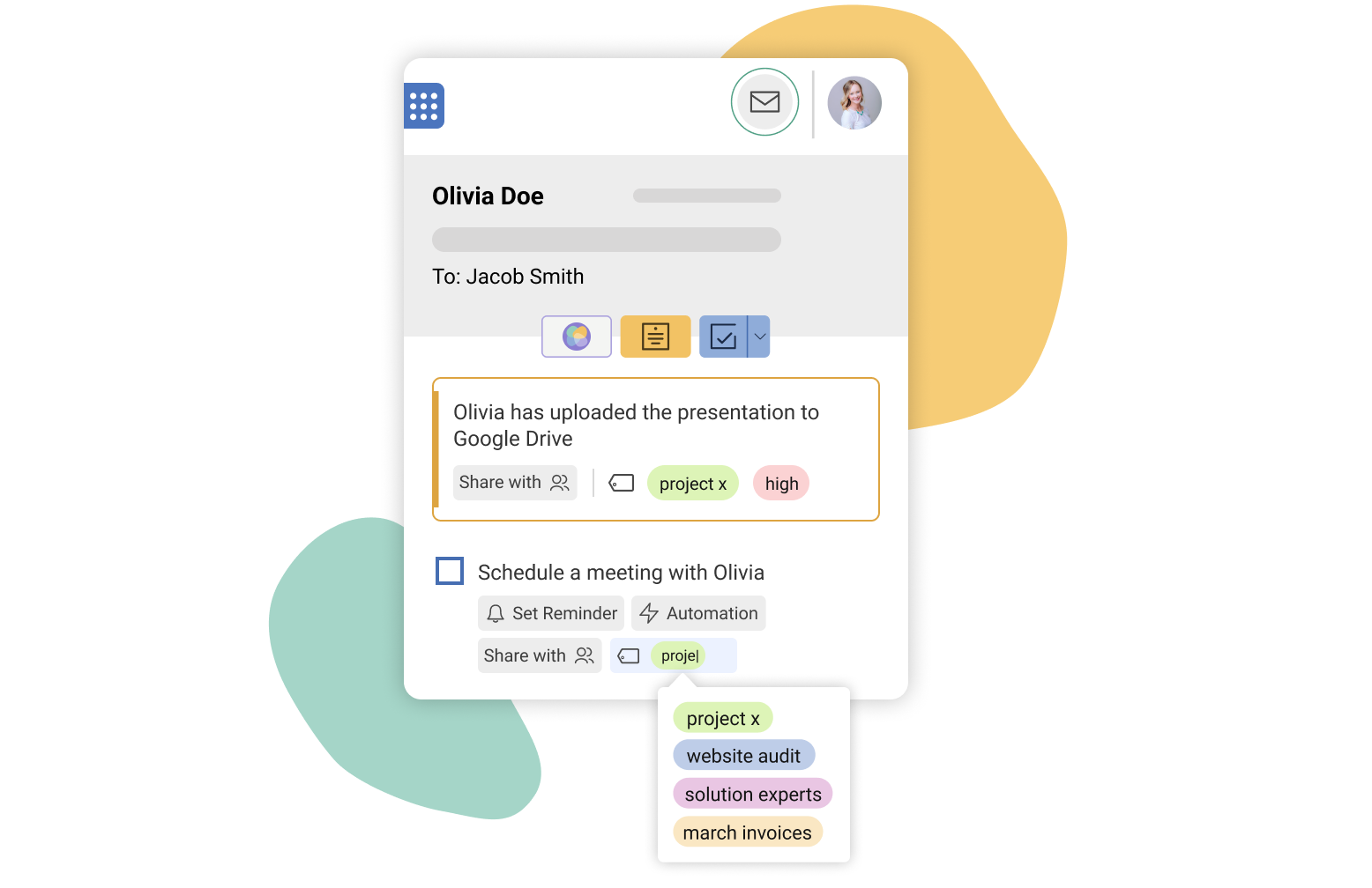Mailbutler's tags on notes and tasks