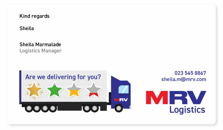 unique company email signature example