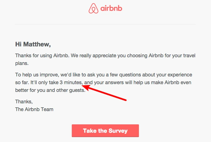 Airbnb example email