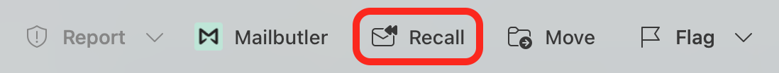 Graphic showing how to recall an email in Outlook