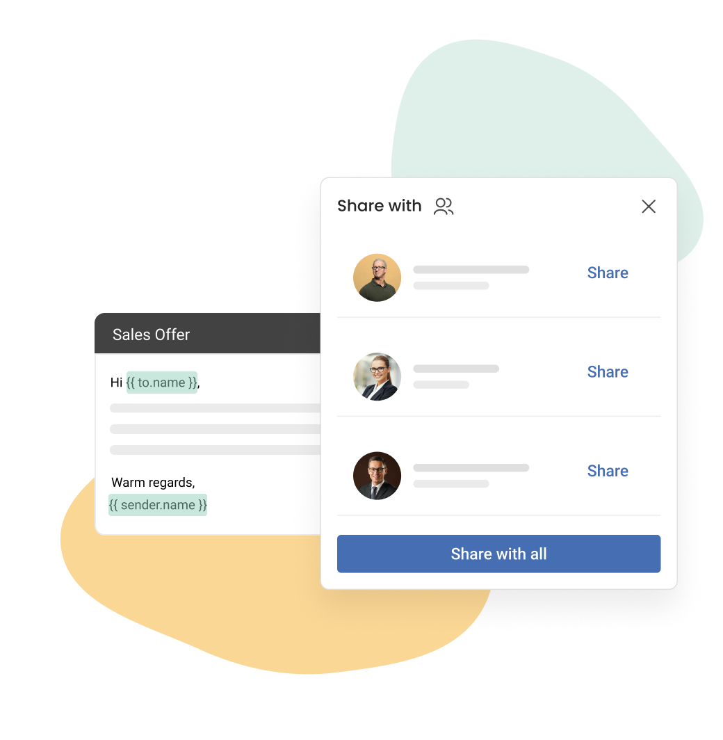 Share email template with team